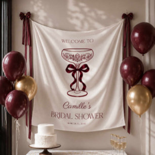 Tenture Fond de mariage avec rubans de Bourgogne et bulles