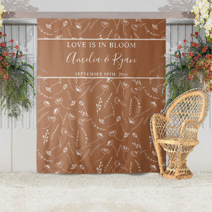 Tenture Fond de Mariage de croquis Fleur sauvage Terracott