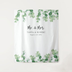 Tenture Fond de mariage de M. et Mme Eucalyptus Mariée Mar