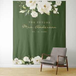 Tenture Fond de mariage élégant Rose Blanche Salle de Réce
