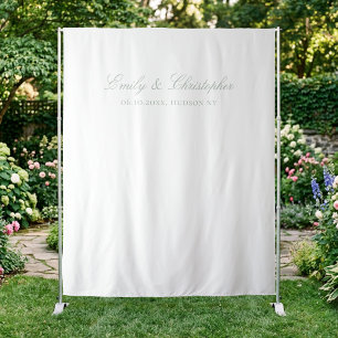 Tenture Fond de mariage élégant vert sauge blanc classique
