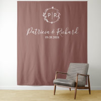 Fond de mariage en terre cuite à monogramme