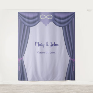 Tenture Fond de mariage infini diamant bleu violet