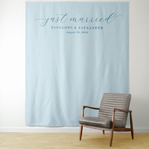 Tenture Fond de mariage minimaliste bleu serein