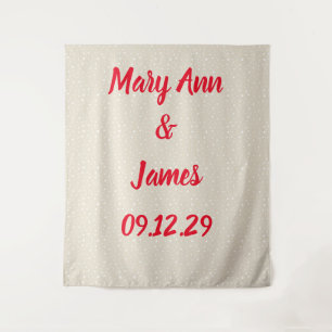 Tenture Fond de mariage personnalisé à pois