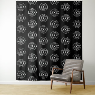 Tenture Fond de motif de logo d'entreprise personnalisé po