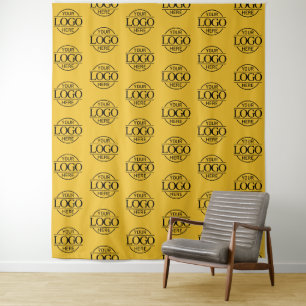 Tenture Fond de motif de logo d'entreprise personnalisé po