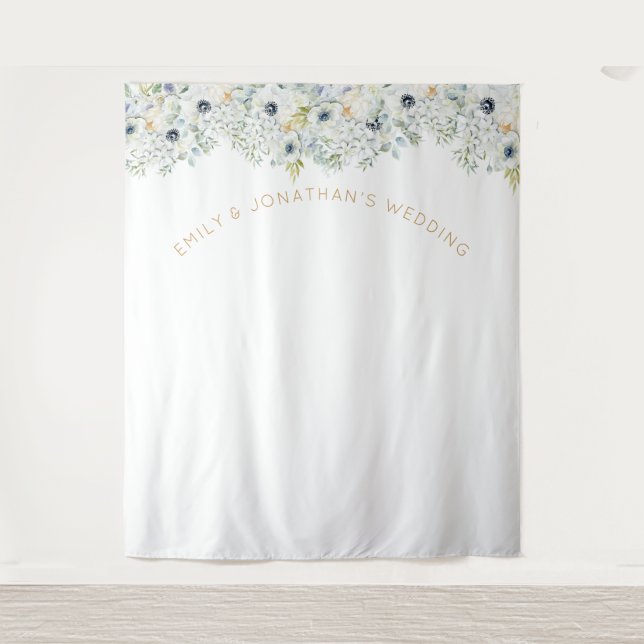 Tenture Fond de photo de mariage avec verdure florale (Devant)