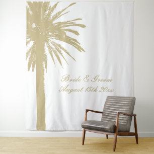 Tenture Fond de photo de palmiers pour mariage de luxe sur