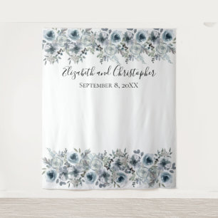 Tenture Fond de photo floral bleu Prop de mariage Shower