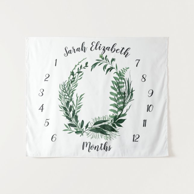 Tenture Fond de photo mensuel pour bébé en Forêt Sauvage (Devant (Horizontal))