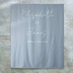 Tenture Fond de photobooth de mariage minimaliste bleu pou