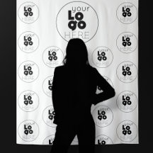 Fond de photobooth personnalisé avec logo répétiti