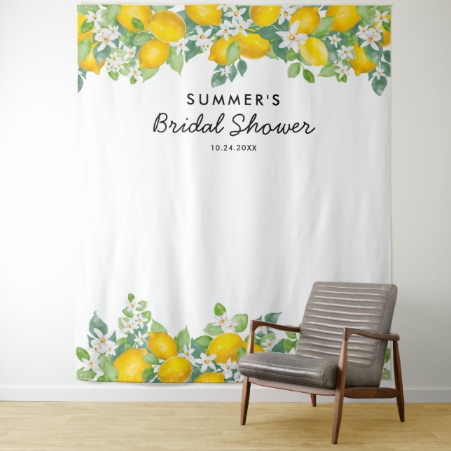Tenture Fond de photographie pour Baby Shower Citrus Lemon (En situation)