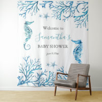Fond de photographie pour Baby Shower thème mer