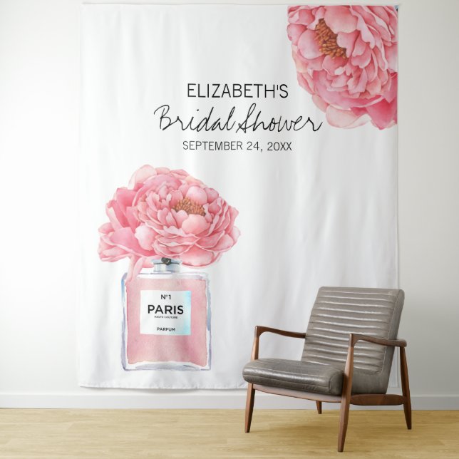 Tenture Fond de photographie pour douche de mariée florale (En situation)