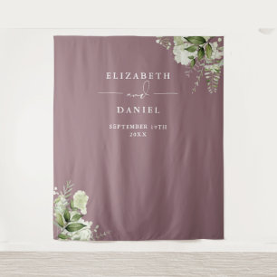 Tenture Fond de photomaton de mariage floral mauve