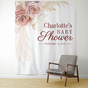 Tenture Fond de photomaton pour Baby Shower avec herbe de 