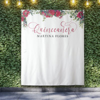 Fond de Quinceanera élégant à la rose rouge eucaly