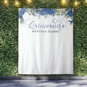 Tenture Fond de Quinceanera élégant Eucalyptus Rose Bleue