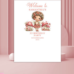 Tenture Fond de scène Anniversaire Fleurie Rose Fairy Ador