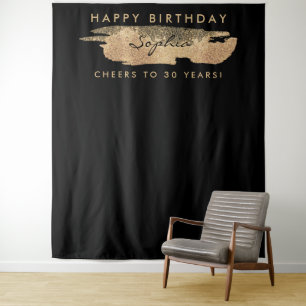Tenture Fond de scène d'anniversaire Gold Streak Tout âge