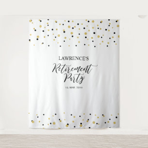 Tenture Fond de scène de fête de retraite avec confettis d