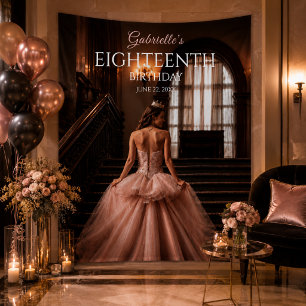 Tenture Fond de scène élégant rose pâle pour débutante