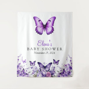 Tenture Fond de scène floral violet pour Baby Shower Papil