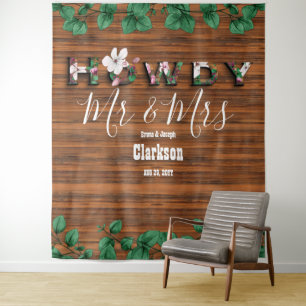 Tenture Fond de scène mural en bois rustique eucalyptus Ho