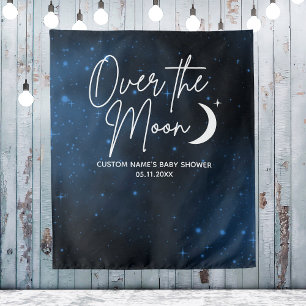 Tenture Fond de scène Over The Moon pour Baby Shower Neutr