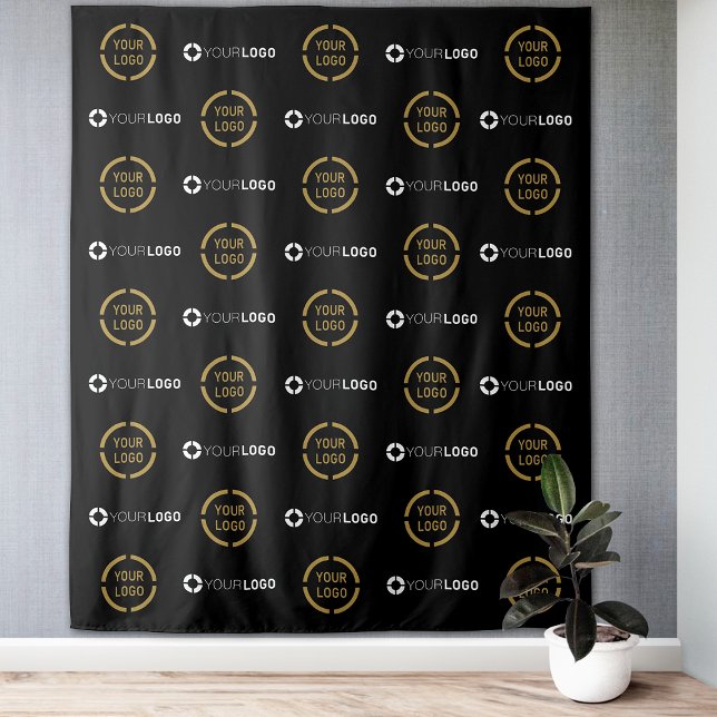 Tenture Fond de scène personnalisé pour événement avec rép (Custom Step & Repeat Two Logo Event Backdrop)