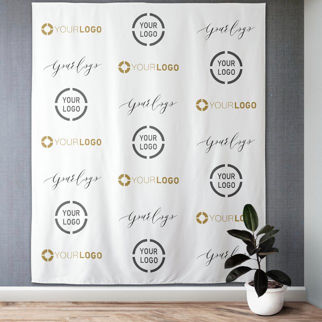 Tenture Fond de scène personnalisé pour événements avec ré (Custom Step & Repeat Three Logo Event Backdrop)