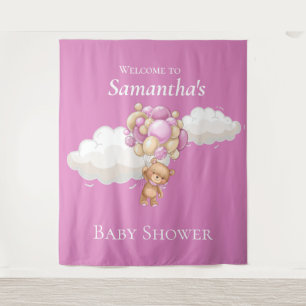 Tenture Fond de scène pour Baby Shower ours en peluche bal