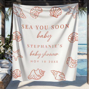 Tenture Fond de scène pour Baby Shower Terracotta Beach Se