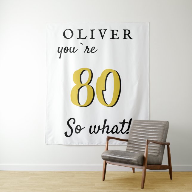 Tenture Fond de scène pour fête d'anniversaire 80 ans insp (En situation)