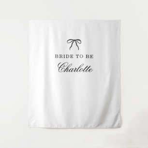 Tenture Fond de scène pour future mariée avec écriture cur