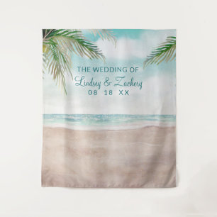 Tenture Fond de stand photo de mariage de plage Isle Breez