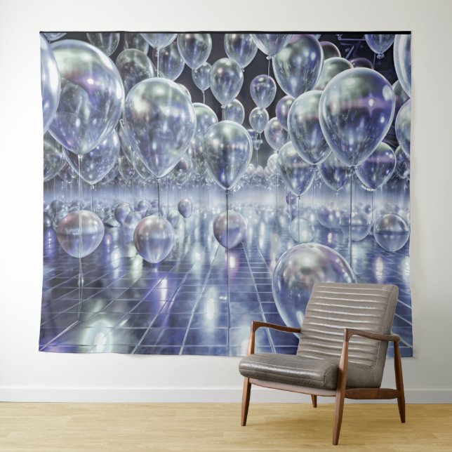 Tenture Fond de tir en étoile de ballons de fête des année (En situation (horizontale))