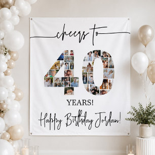 Tenture Fond de toile de collage photo 40e anniversaire