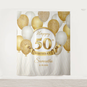 Tenture Fond de toile de fond d'anniversaire 50 ans avec b