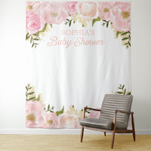 Tenture Fond de toile de fond de bébé rose floral pour acc