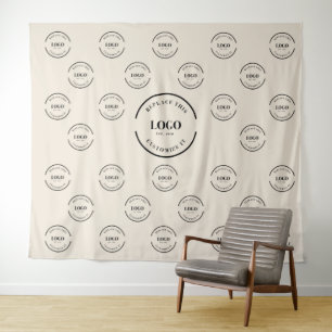 Tenture Fond de toile de fond de logo de société Beige éta