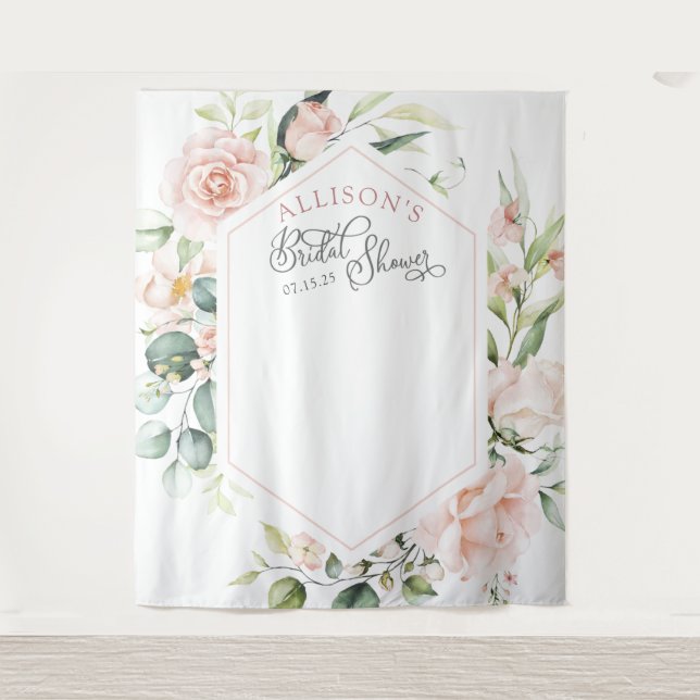 Tenture Fond de toile de fond élégant à motif floral aquar (Devant)