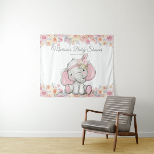 Tenture Fond de toile de fond M rose bohème éléphant fille