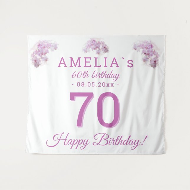 Tenture Fond de toile de fond pour 70e anniversaire aquare (Devant (Horizontal))
