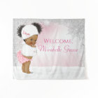 Fond de toile de fond pour Baby Shower Afro fille 