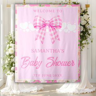 Tenture Fond de toile de fond pour Baby Shower avec noeud 