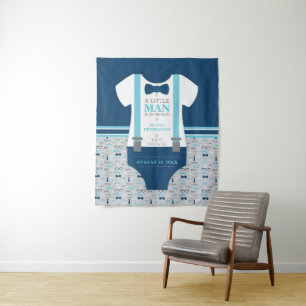 Tenture Fond de toile de fond pour Baby Shower Little Man,