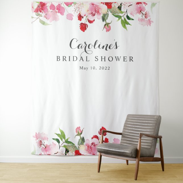 Tenture Fond de toile de fond pour mariage avec roses roug (En situation)